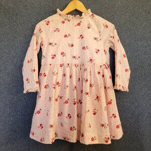 Pink Chicken Girls 4Y Dainty Floral Dress Pink Gold Boho Prairie Cottagecore